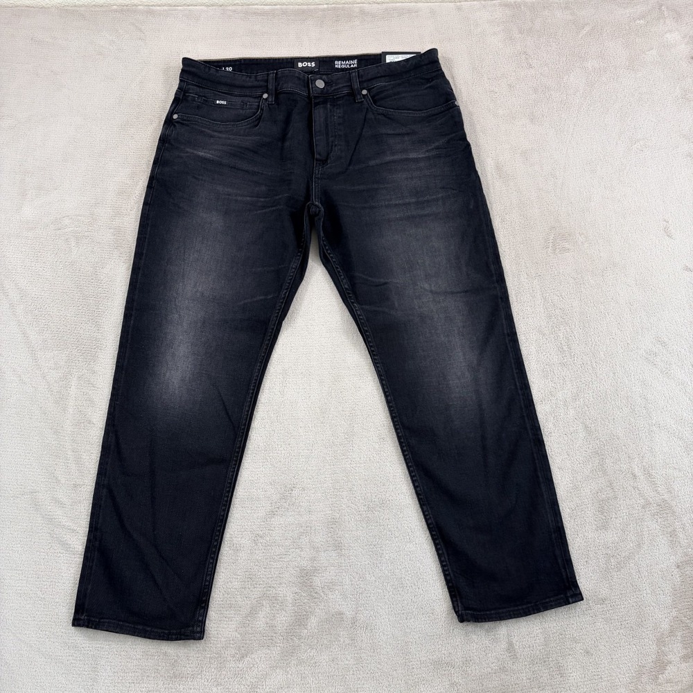 Hugo Boss Maine Regular-fit Jeans in Black Wash‎ Men 36x28 (Tag 36x30) NWT $199